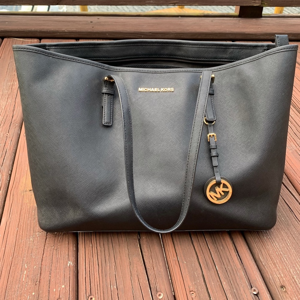 Large black Michael Kors tote bag.  shoulder purse